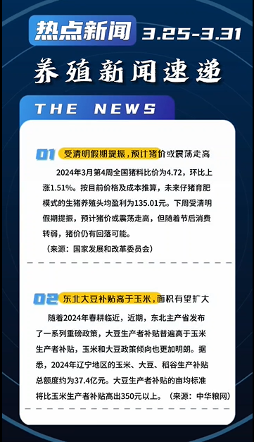 养殖新闻一周速递（3.25-3.31）