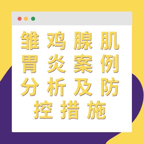雏鸡腺肌胃炎案例分析及防控措施