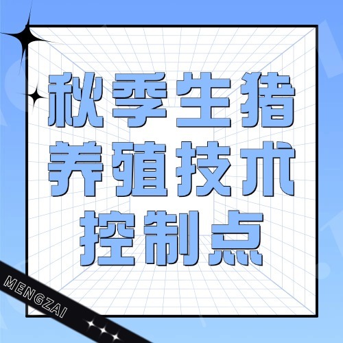 秋季生猪养殖技术控制点