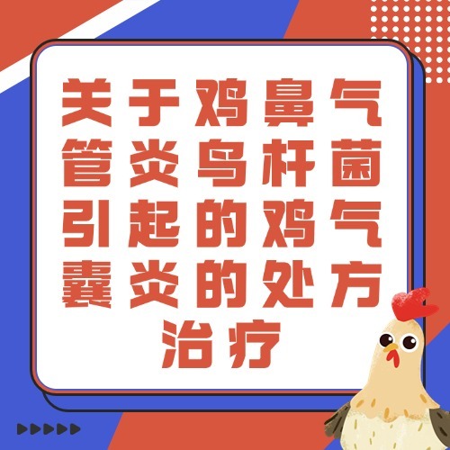 关于鸡鼻气管炎鸟杆菌引起的鸡气囊炎的处方治疗