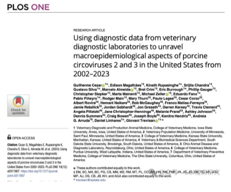 PLoS One I 美国近20年PCV2、PCV3检测分析