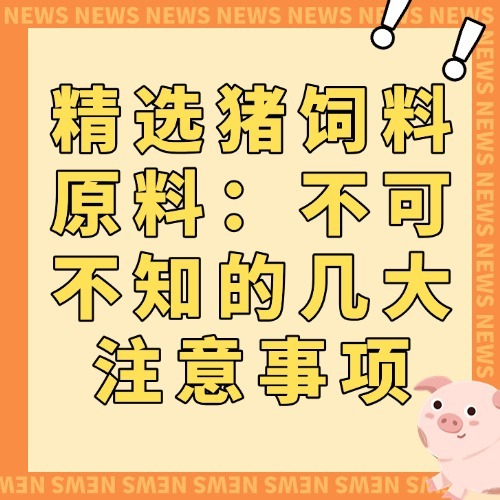 精选猪饲料原料：不可不知的几大注意事项