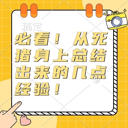 必看！从死猪身上总结出来的几点经验！
