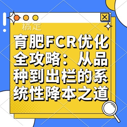 育肥FCR优化全攻略：从品种到出栏的系统性降本之道